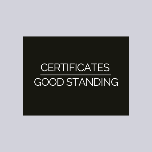 Canada Certificates of Good Standing